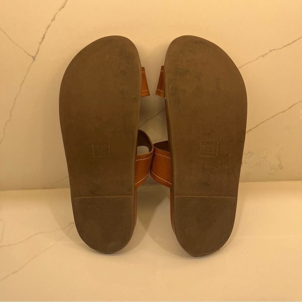 SCHUTZ Brown Sandals with Gold Accents - Picture 6 of 6